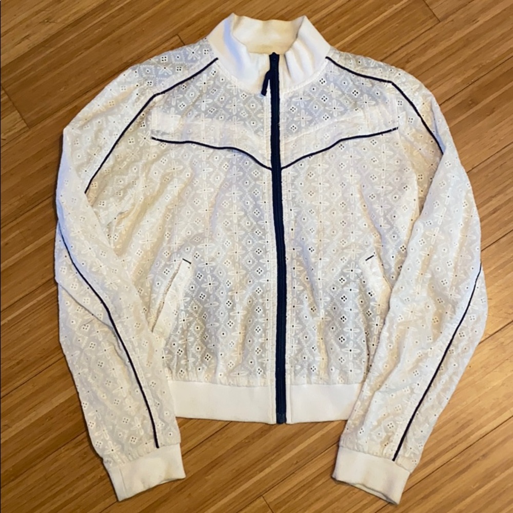 Free People Natural Eyelet Track Jacket